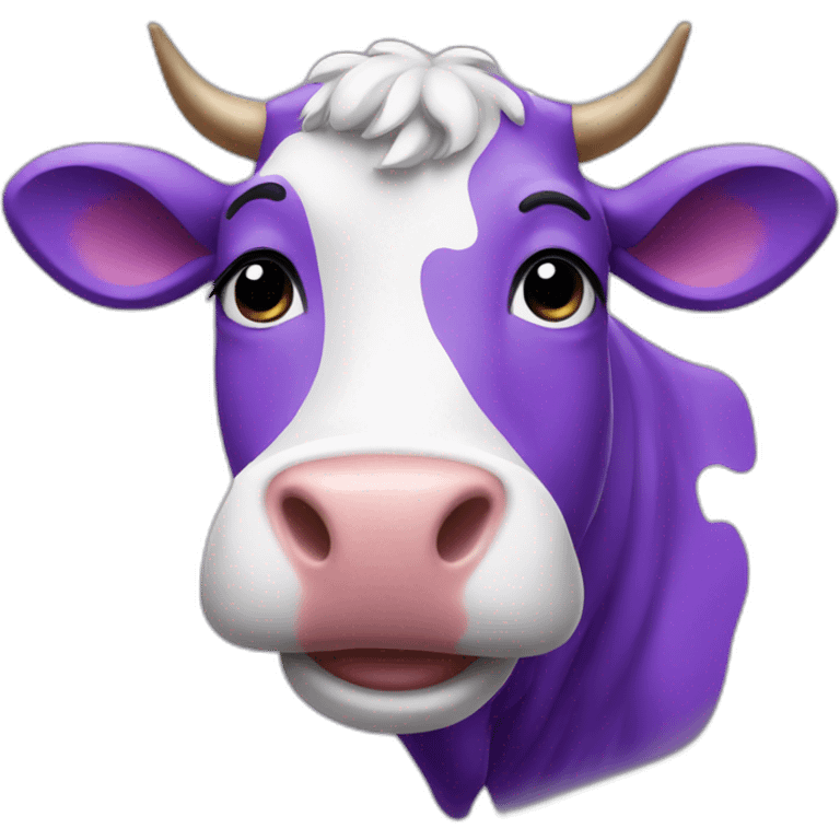 purple cow is happy emoji