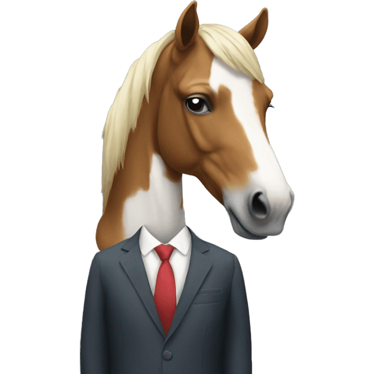 depressed horse in a suit emoji