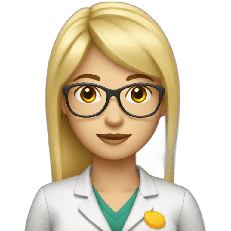 blonde chemistry teacher with bangs emoji