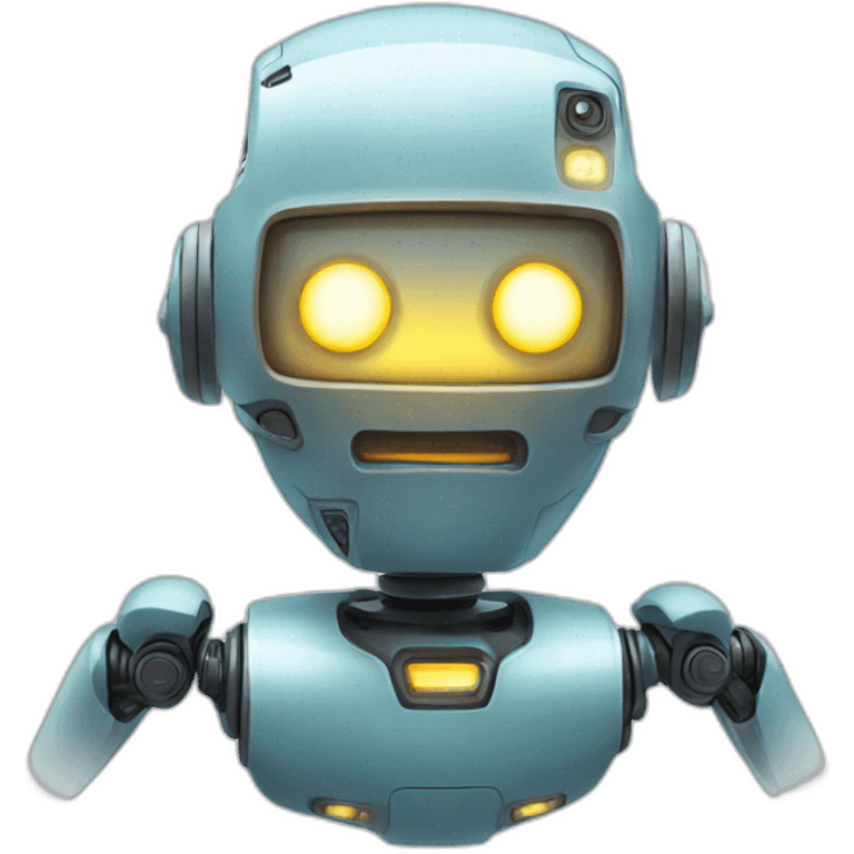 robot with a light emoji