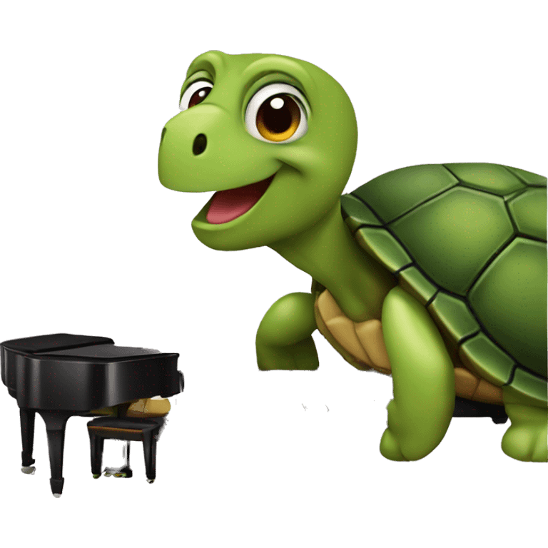 Turtle with a piano  emoji