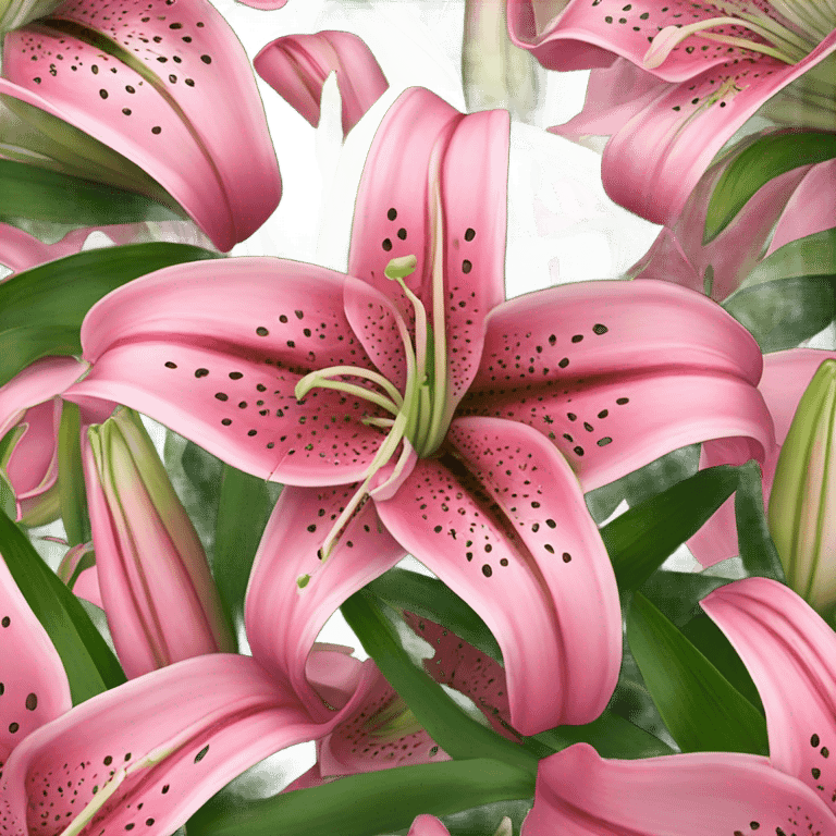 Pink stargazers in a bouquet  emoji