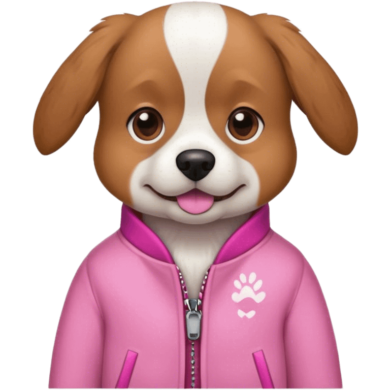 dog wearing a pink jacket emoji