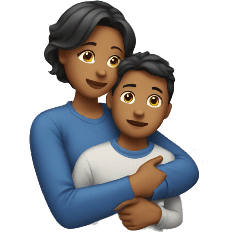 Mom Hugging son  emoji