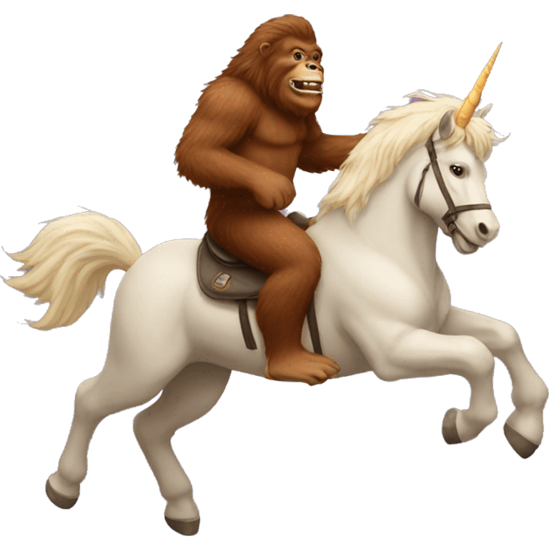 bigfoot riding. unicorn emoji