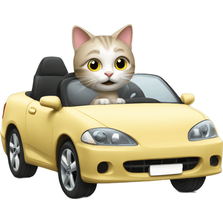 Cat driving a car emoji