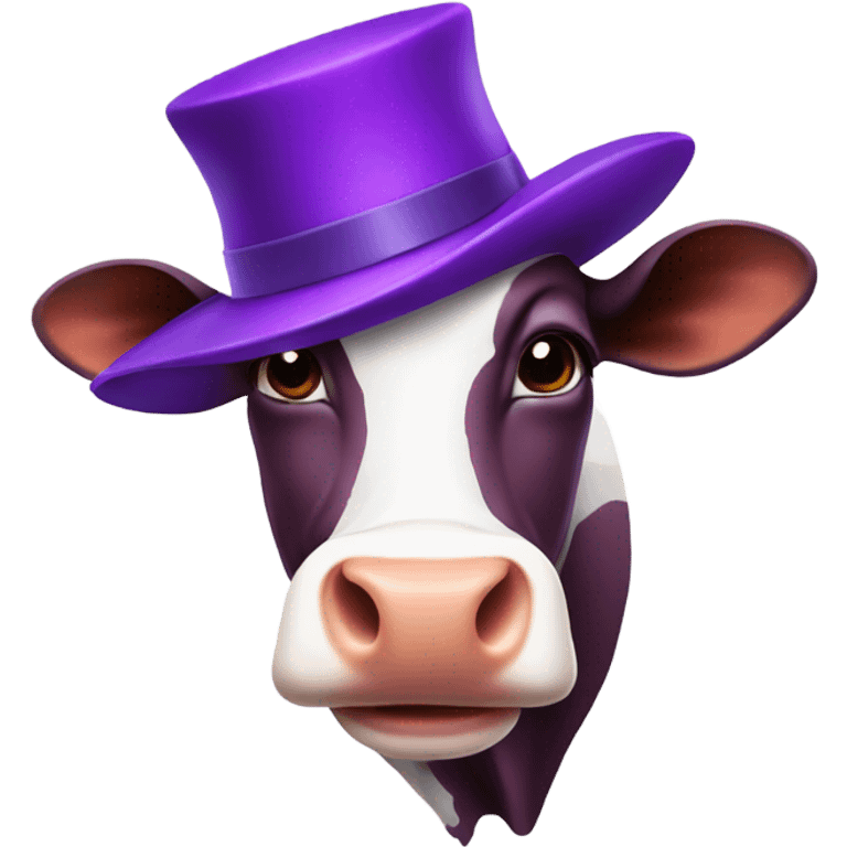 Cow with purple hat  emoji