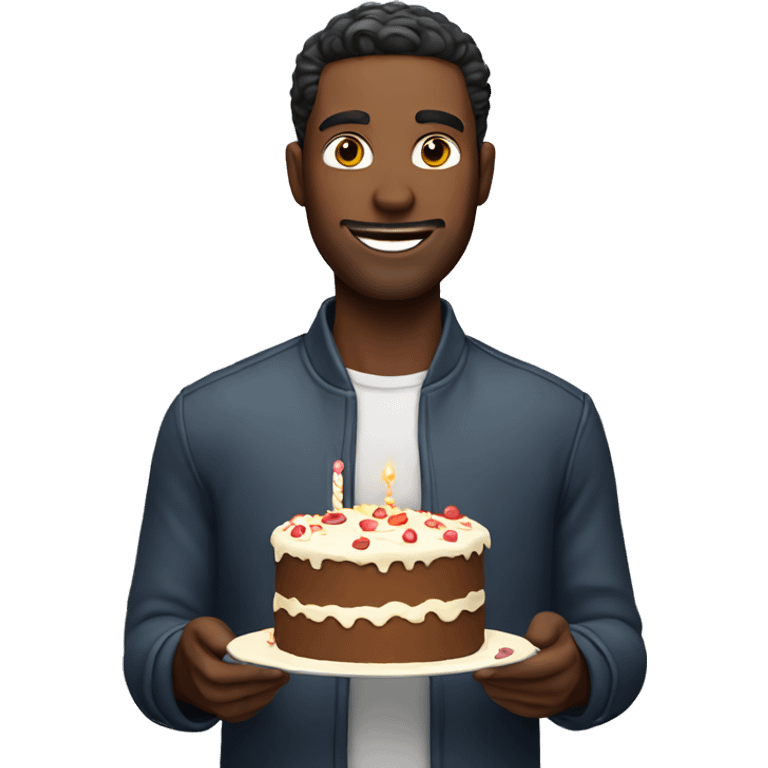 Guy with cake emoji