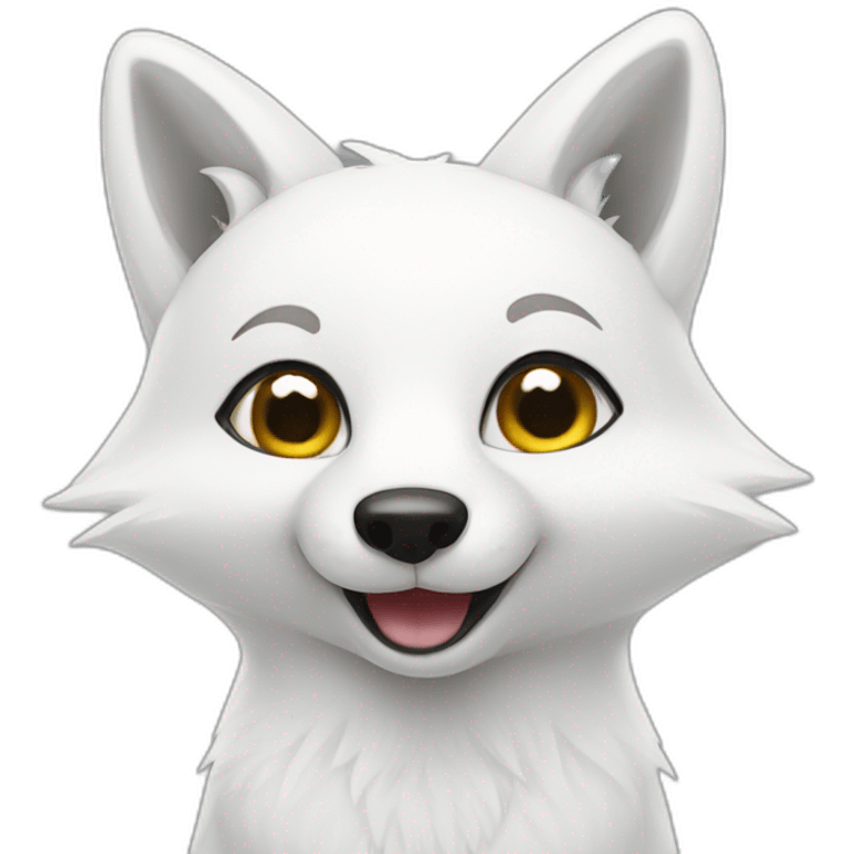 White fox with big thumb up emoji