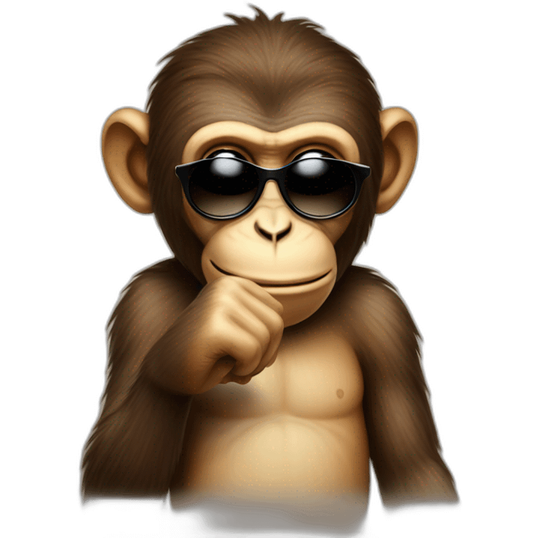 Monkey that makes a middle finger with sunglasses emoji