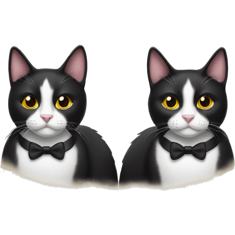 Two tuxedo cats emoji