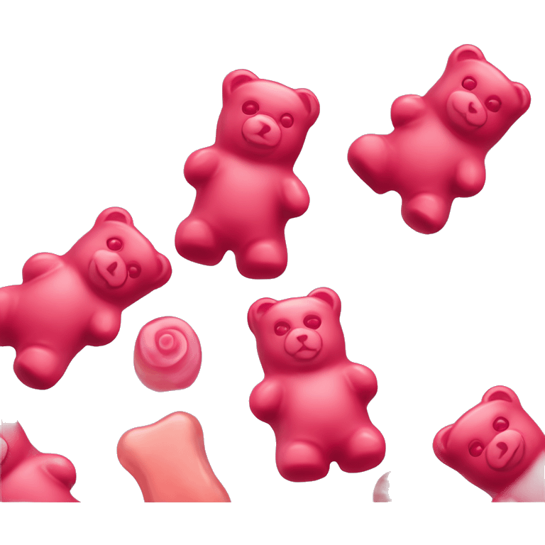 Rose colored candy gummy bear in haribo style emoji