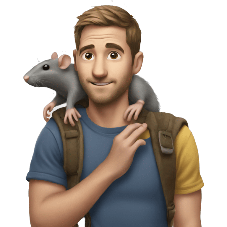 Rat on guys shoulder emoji