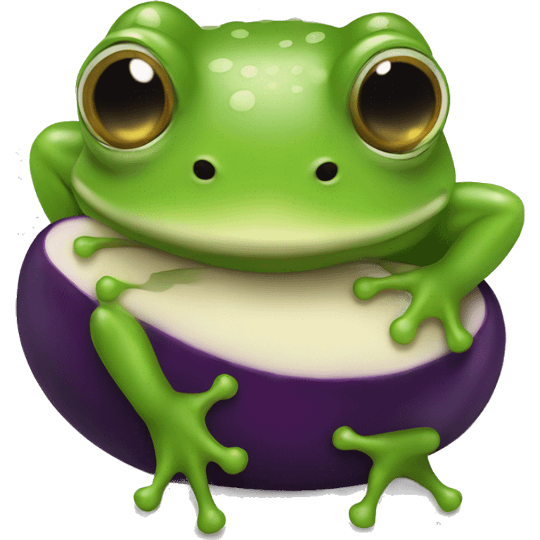 frog with eggplant emoji