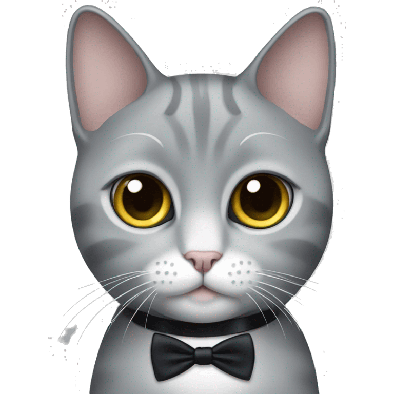 silver british short hair cat with tuxedo and wearing monocle emoji