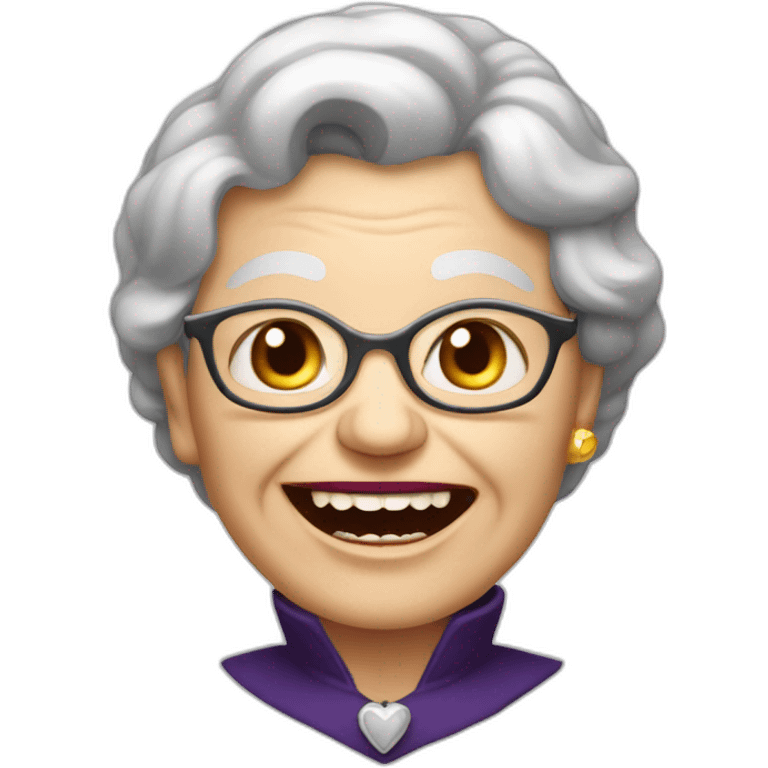 Une grand-mère avec des dents de vampires  emoji