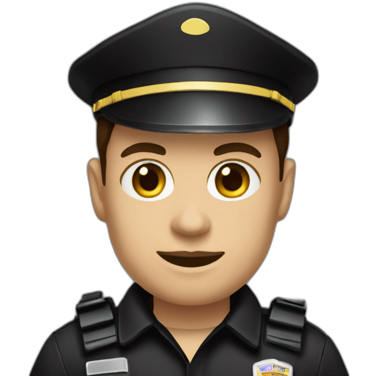 brunette security guard with black clothe emoji