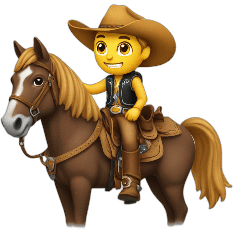 Cowboy avec cheval emoji