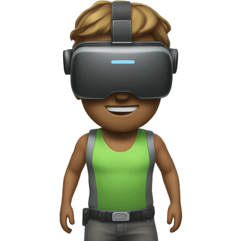 vr goggles with a full face and body as a game character emoji