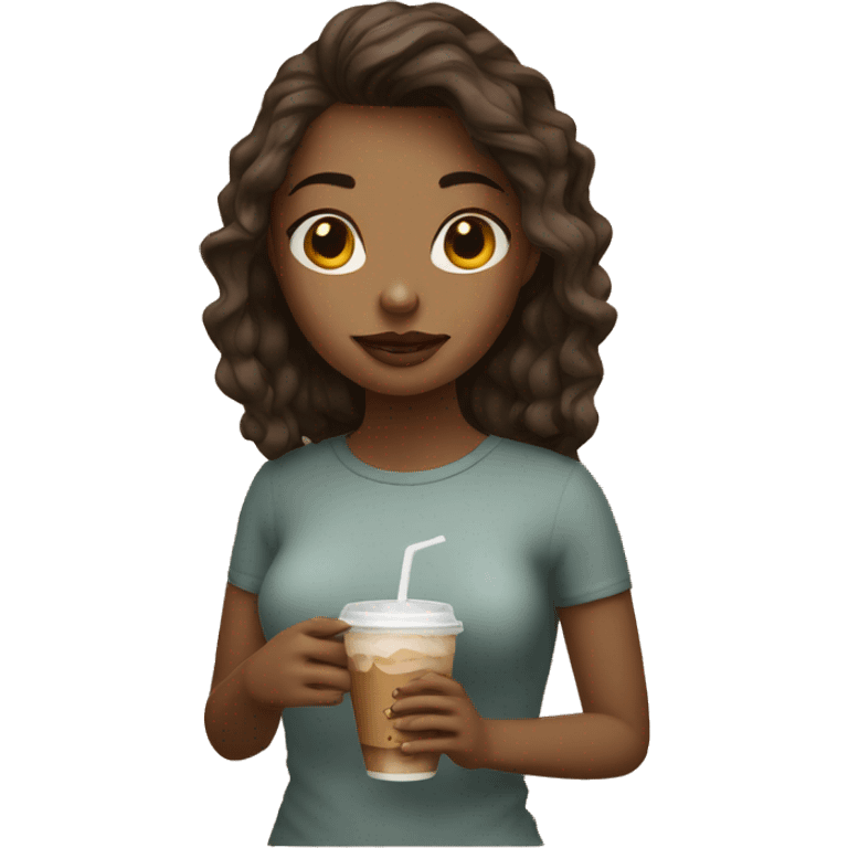 Girl with cold coffee in hand emoji