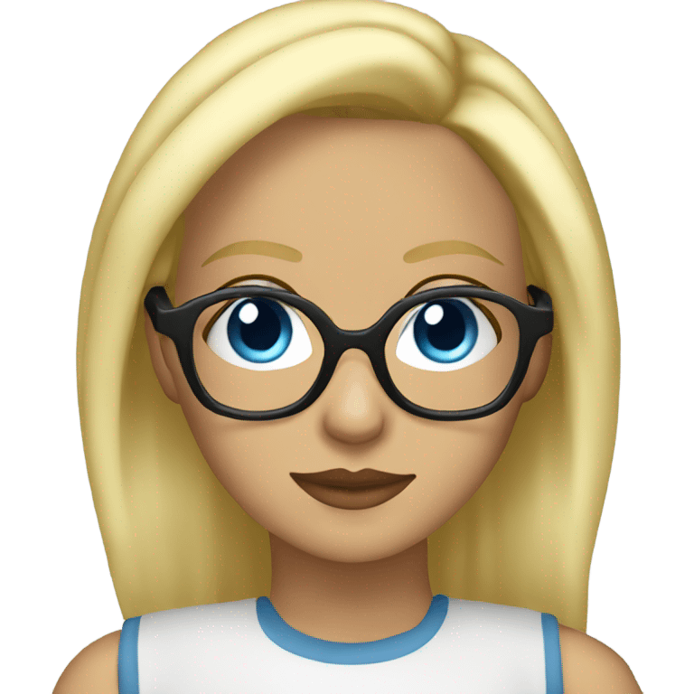 Female dj blue eyes blonde hair wearing glasses  emoji