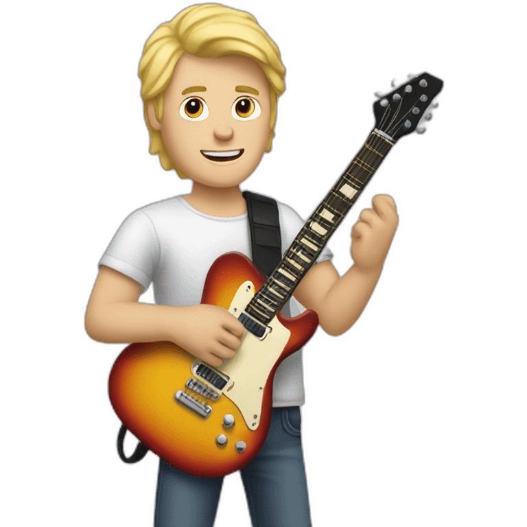 blonde white guy holding an electric guitar emoji