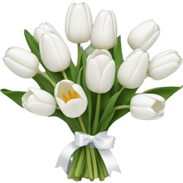 bouquet with white tulips emoji