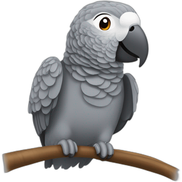 African grey parrot singing emoji