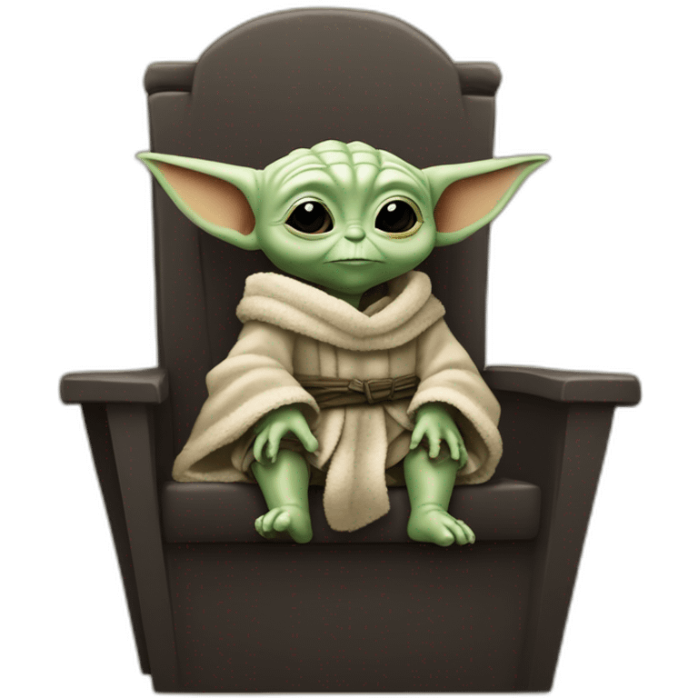 baby yoda sentado en el trono de hierro de juego de tronos emoji