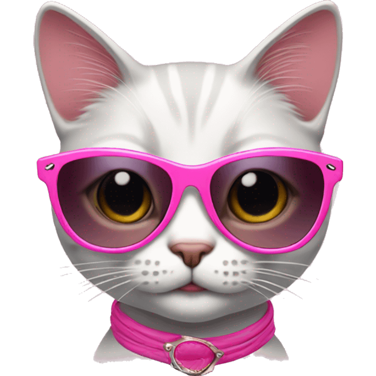 Cat coquette with sunglasses pink  emoji