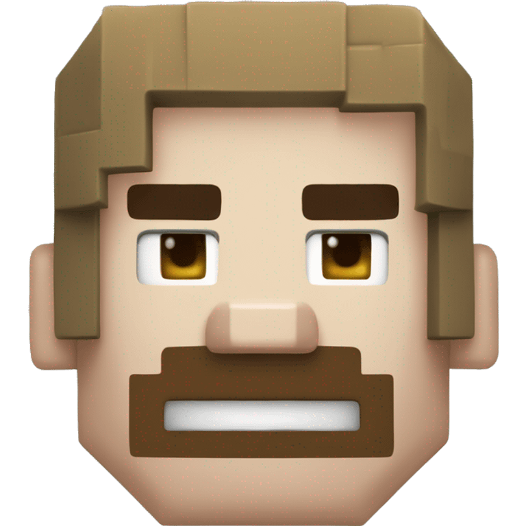 Minecraft's Steve's head with an slightly frowning face emoji