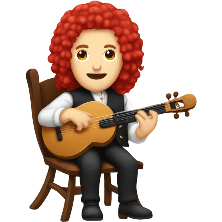 Antonio Vivaldi composer Red wig old chibi sitting chair banjo emoji