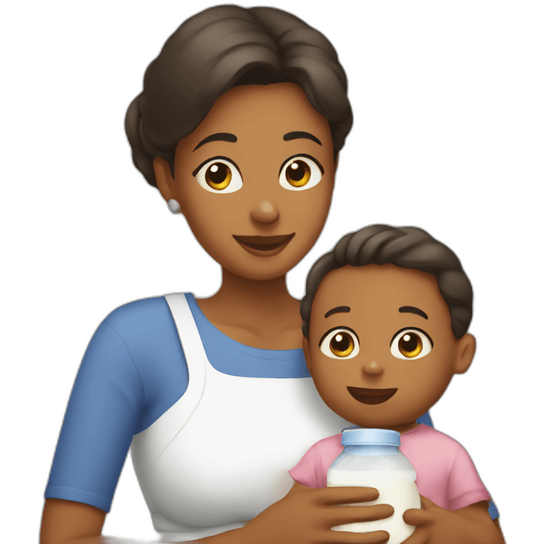 mom giving milk to her baby emoji