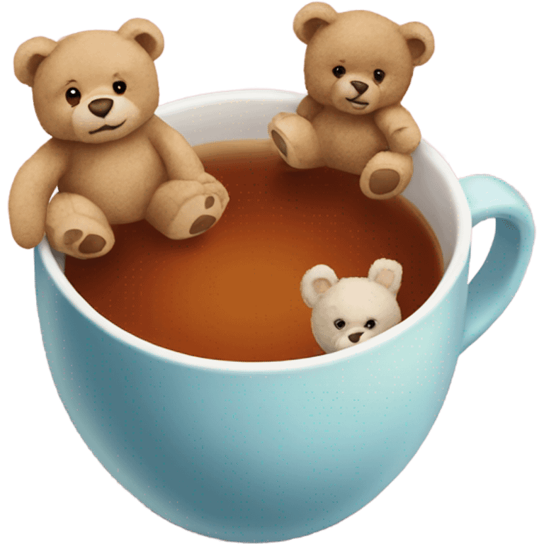 Cup of tea with teddy bears  emoji