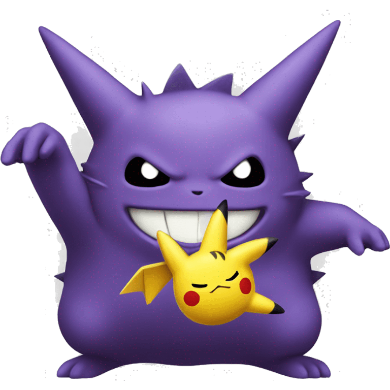 Gengar catching pikachu emoji