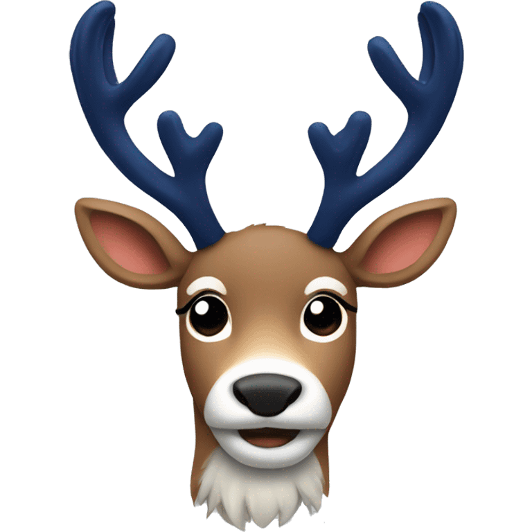 Reindeer with navy antlers emoji