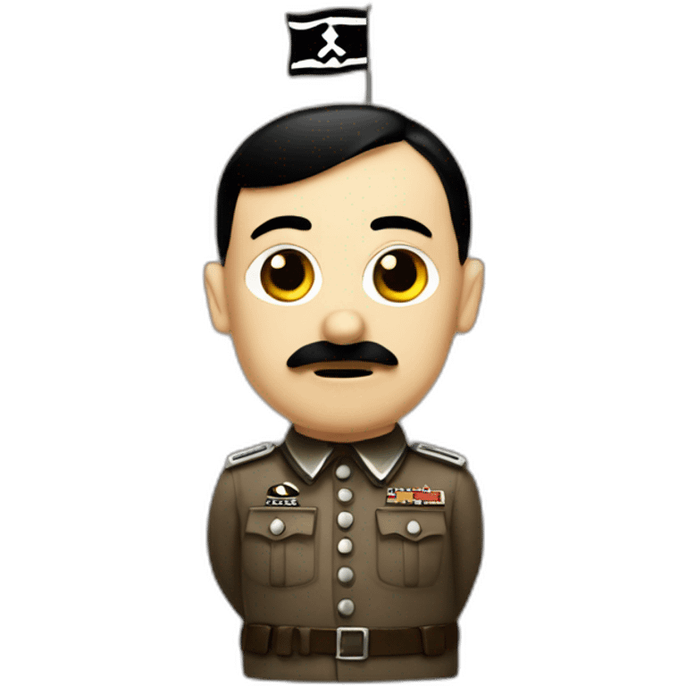 Adolf Hitler Holding a nazi flag emoji