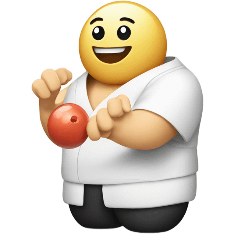 A sushi playing bowling emoji