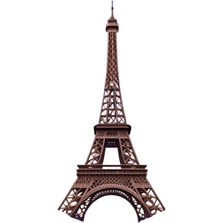 Cinematic Realistic Eiffel Tower Landmark Emoji, depicted with the iconic iron lattice structure against a twilight sky rendered with dramatic, luminous lighting and intricate detail. emoji