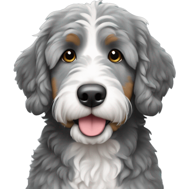 Grey bernedoodle with no white emoji