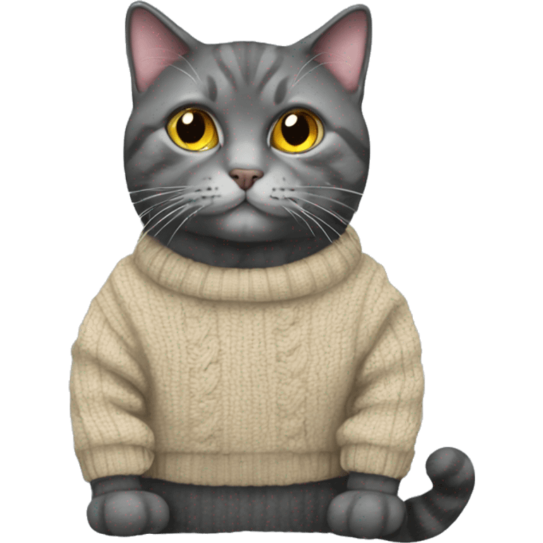 british cat with jumper emoji