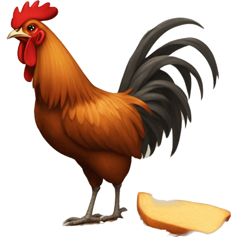 Hungry rooster emoji