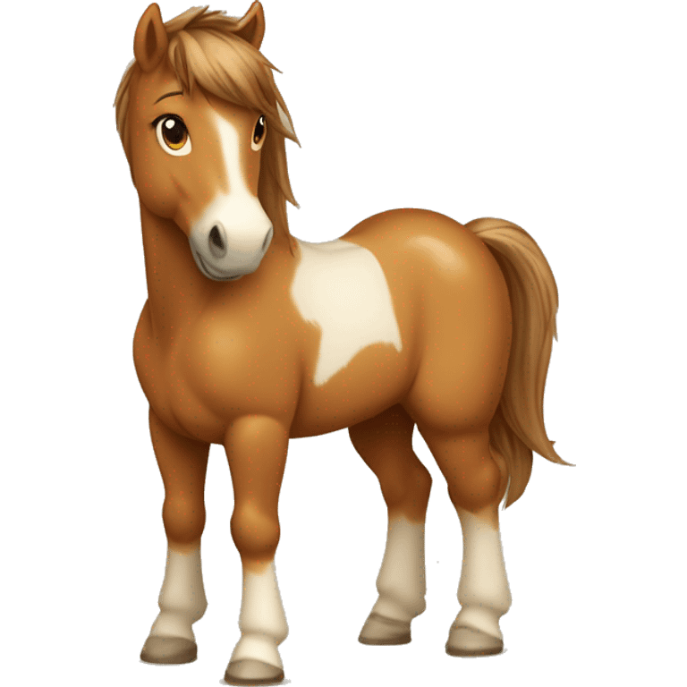 Poney garçon   de taille moyenne avec seulement la  couleur caramel emoji