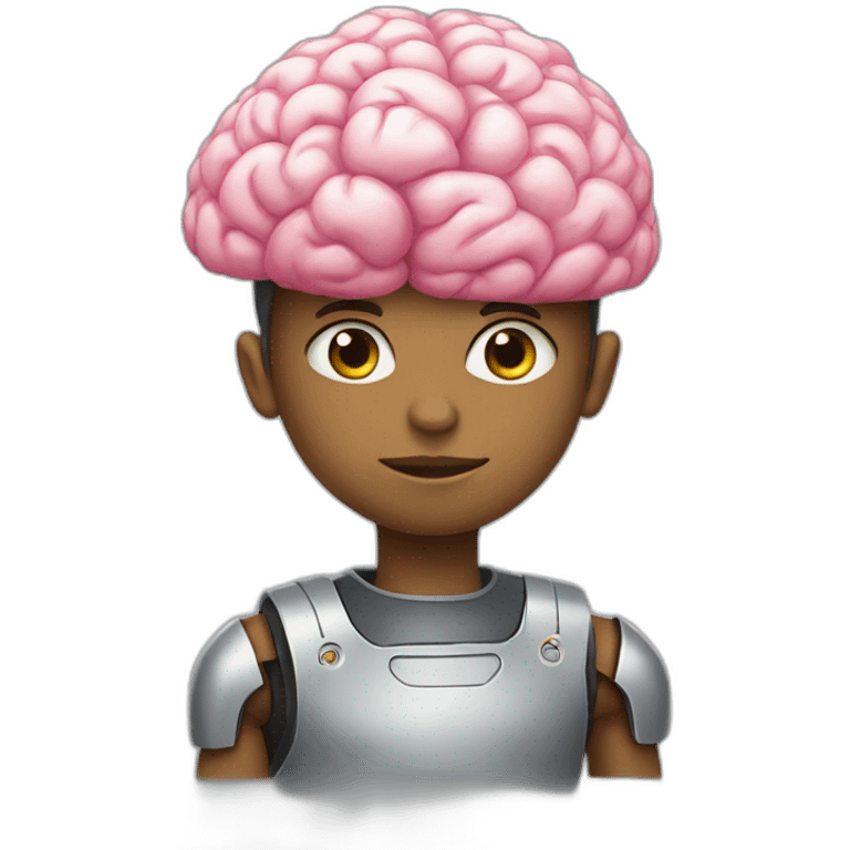 boy robot with big pink brains meme emoji