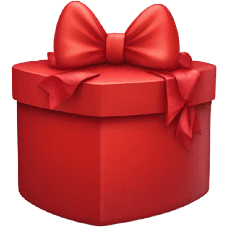 Red Heart shaped box with a big bow on it emoji