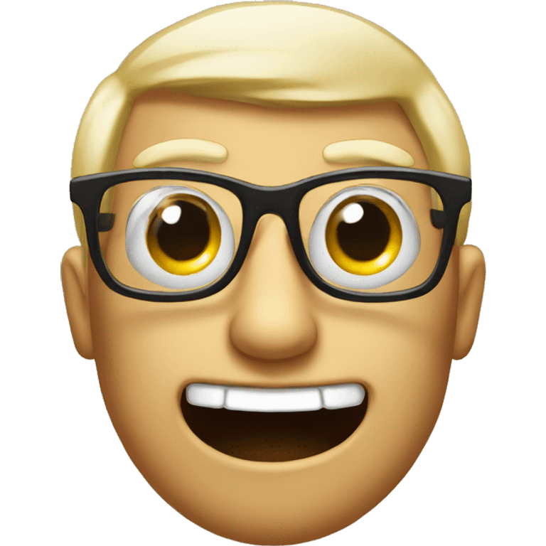 Nerd emoji with giant eyes and glasses emoji