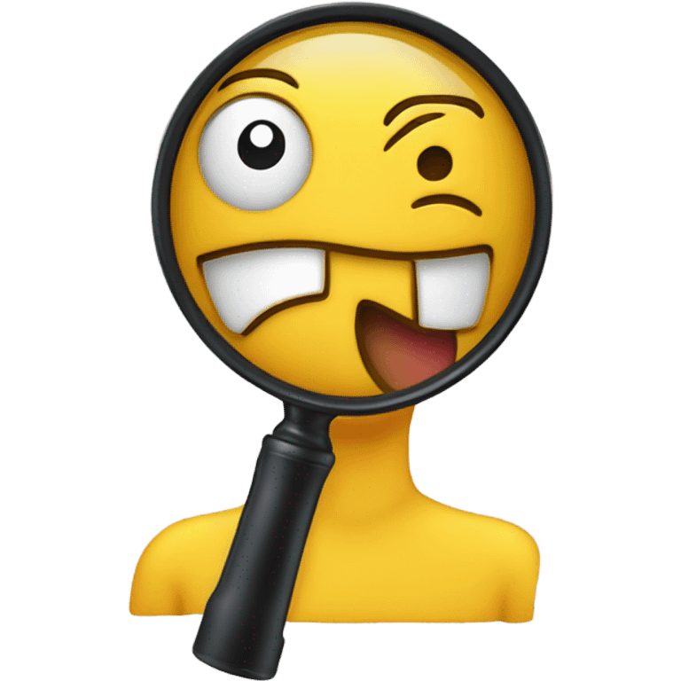 emoji face using a magnifying glass  emoji