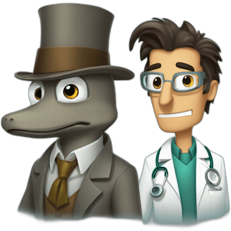 platypus perry and doctor doofenshmirtz emoji