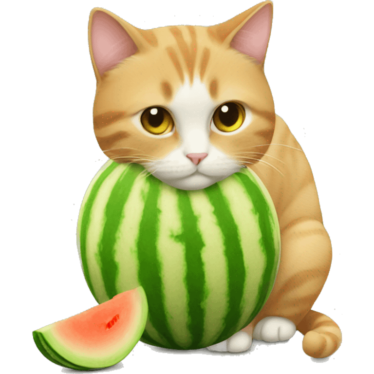 Cat with a melon emoji