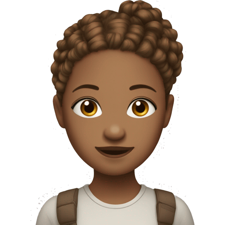 A girl with brown curly pigtails￼ emoji